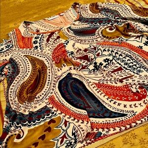 Susan Graver Colorful Paisley Print Top, polyester blend, L